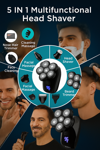 KENSEN 5 en 1 rasoir électrique 7D tête